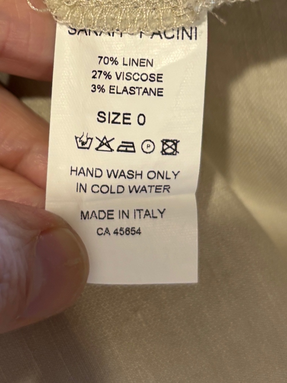 SARAH PACINI Beige Linen Blend Dress Size 0 XS - Picture 9 of 15